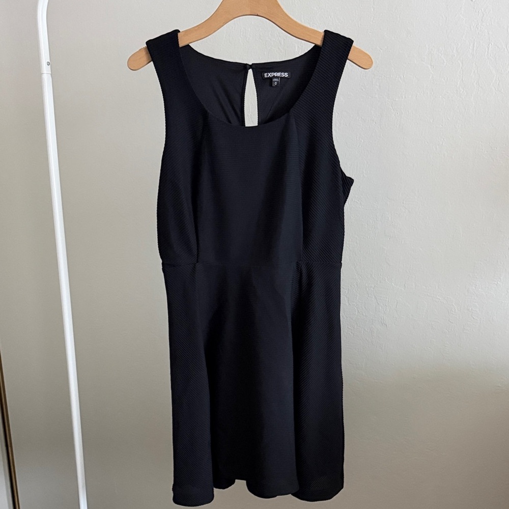 Express Black Sleeveless Fit & Flare Dress
